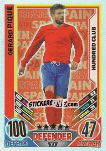Sticker Gerard Pique - England 2012. Match Attax n. 211 - Topps