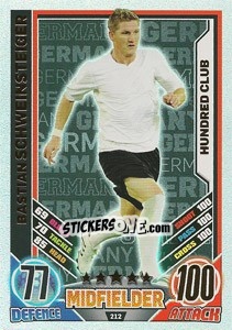 Sticker Bastian Schweinsteiger - England 2012. Match Attax - Topps