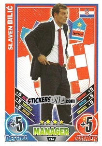 Sticker Slaven Bilic - England 2012. Match Attax n. 214 - Topps