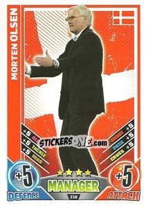 Sticker Morten Olsen - England 2012. Match Attax n. 216 - Topps