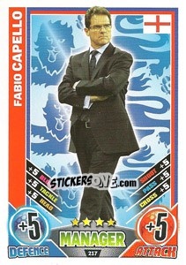 Sticker Fabio Capello - England 2012. Match Attax - Topps