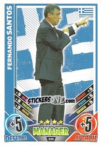 Sticker Fernando Santos - England 2012. Match Attax n. 220 - Topps