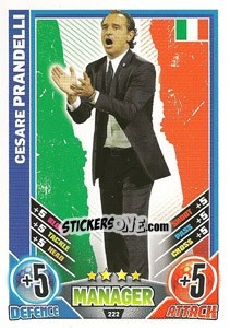 Sticker Cesare Prandelli - England 2012. Match Attax n. 222 - Topps