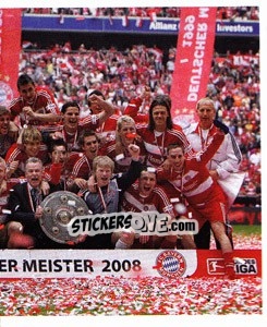 Cromo FC Bayern Munchen: Deutscher Meister 2008 - German Football Bundesliga 2008-2009 - Panini