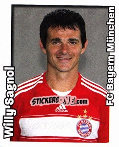 Sticker Willy Sagnol - German Football Bundesliga 2008-2009 - Panini