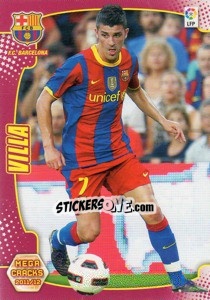 Sticker David Villa - Liga BBVA 2011-2012. Megacracks n. 52 - Panini