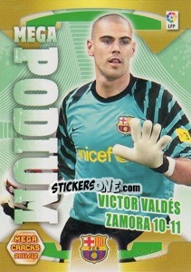 Cromo Victor Valdes - Liga BBVA 2011-2012. Megacracks n. 366 - Panini