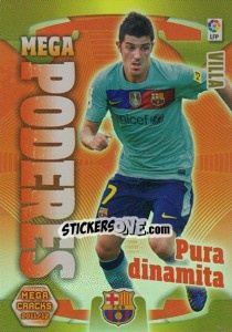 Figurina David Villa - Liga BBVA 2011-2012. Megacracks - Panini