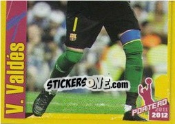 Cromo V. Valdes in action (2 of 2) - FC Barcelona 2011-2012 - Panini