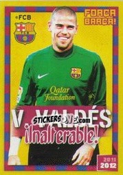 Sticker V. Valdes (Flash) - FC Barcelona 2011-2012 - Panini