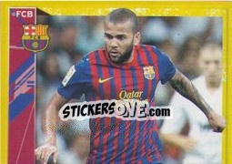 Sticker Dani Alves in action (1 of 2) - FC Barcelona 2011-2012 - Panini