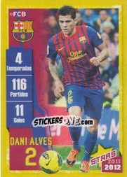 Cromo Dani Alves (Trayectoria) - FC Barcelona 2011-2012 - Panini