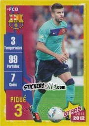 Cromo Pique (Trayectoria) - FC Barcelona 2011-2012 - Panini