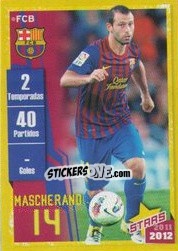 Cromo Mascherano (Trayectoria) - FC Barcelona 2011-2012 - Panini