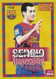 Cromo Sergio Busquets (Flash) - FC Barcelona 2011-2012 - Panini