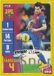 Sticker Fabregas (Trayectoria) - FC Barcelona 2011-2012 n. 95 - Panini