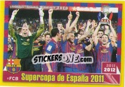 Sticker Celebración título Supercopa de España 2011 - FC Barcelona 2011-2012 n. 108 - Panini