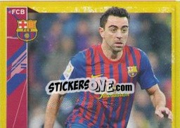 Figurina Xavi in action (1 of 2) - FC Barcelona 2011-2012 - Panini