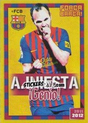Sticker A. Iniesta (Flash) - FC Barcelona 2011-2012 - Panini