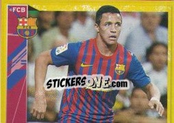 Sticker Alexis Sánchez in action (1 of 2) - FC Barcelona 2011-2012 - Panini