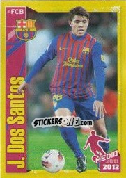 Figurina J. Dos Santos in action - FC Barcelona 2011-2012 - Panini