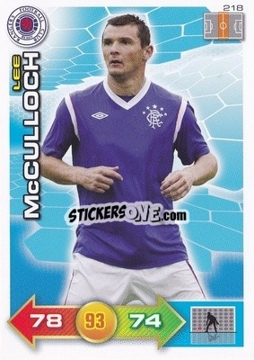 Cromo Lee McCulloch - Scottish Premier League 2011-2012. Adrenalyn XL
 n. 218 - Panini