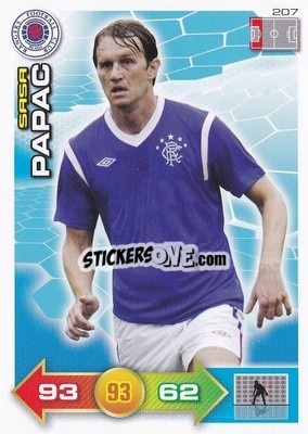 Sticker Sasa Papac - Scottish Premier League 2011-2012. Adrenalyn XL
 n. 207 - Panini