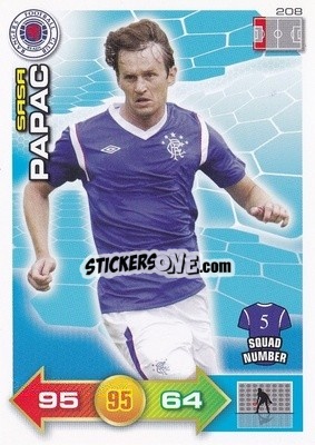 Sticker Sasa Papac - Scottish Premier League 2011-2012. Adrenalyn XL
 n. 208 - Panini