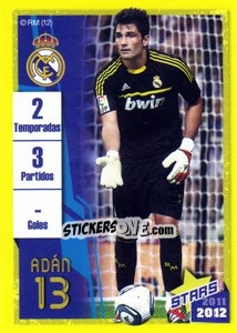 Sticker Adan (Trayectoria) - Real Madrid 2011-2012 n. 39 - Panini