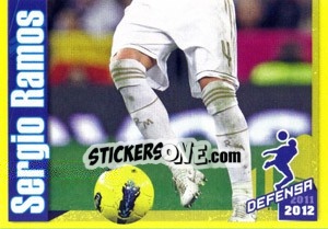 Cromo Sergio Ramos in action - Real Madrid 2011-2012 - Panini