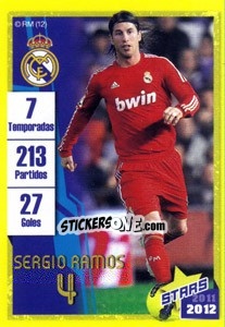 Sticker Sergio Ramos (Trayectoria) - Real Madrid 2011-2012 - Panini