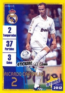 Cromo Ricardo Carvalho (Trayectoria) - Real Madrid 2011-2012 - Panini
