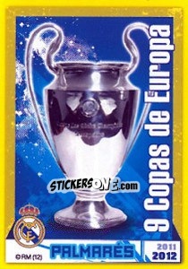Cromo 9 Copas de Europa - Real Madrid 2011-2012 - Panini