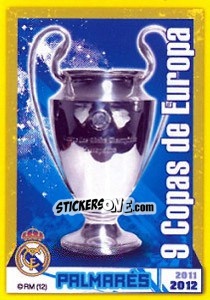 Sticker 9 Copas de Europa - Real Madrid 2011-2012 n. 204 - Panini