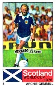 Sticker Archie Gemmell - Scotland World Cup Argentina 1978
 n. 8 - Nabisco
