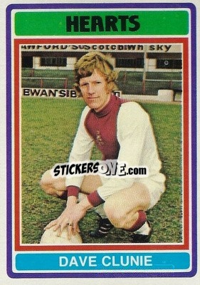 Cromo Dave Clunie - Scottish Footballers 1976-1977
 - Topps