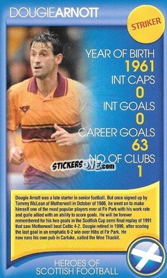 Sticker Dougie Arnott - Heroes of Scottish Football
 n. 13 - Top Trumps