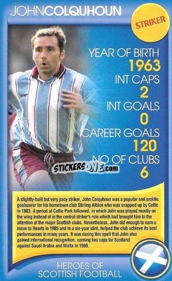 Sticker John Colquhoun - Heroes of Scottish Football
 n. 12 - Top Trumps