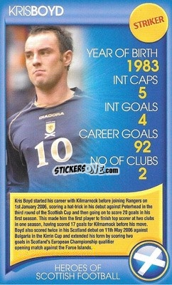 Sticker Kris Boyd - Heroes of Scottish Football
 n. 38 - Top Trumps