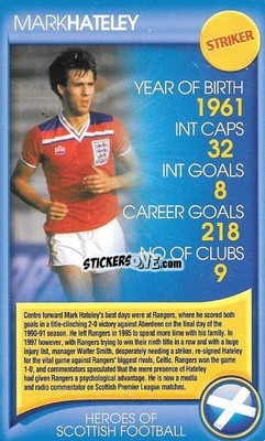 Sticker Mark Hateley - Heroes of Scottish Football
 n. 5 - Top Trumps