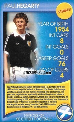 Sticker Paul Hegarty - Heroes of Scottish Football
 n. 4 - Top Trumps