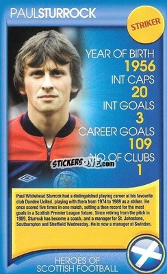 Sticker Paul Sturrock - Heroes of Scottish Football
 n. 23 - Top Trumps