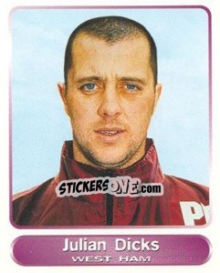 Sticker Julian Dicks - SuperPlayers 1998 PFA Collection - Panini