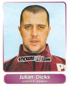 Sticker Julian Dicks - SuperPlayers 1998 PFA Collection n. 74 - Panini