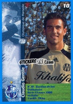 Sticker Claudio Gentile - Olympique de Marseille 2001-2002
 n. 10 - Panini