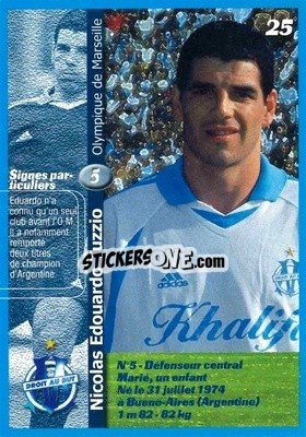 Sticker Eduardo Tuzzio - Olympique de Marseille 2001-2002
 - Panini
