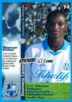 Sticker Zoumana Camara - Olympique de Marseille 2001-2002
 - Panini