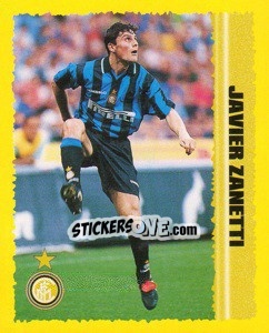 Sticker Javier Zanetti - Calcio D'Inizio 1997-1998 n. 62 - Merlin