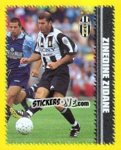 Figurina Zinedine Zidane - Calcio D'Inizio 1997-1998 - Merlin