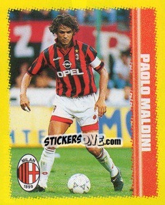 Figurina Paolo Maldini - Calcio D'Inizio 1997-1998 - Merlin